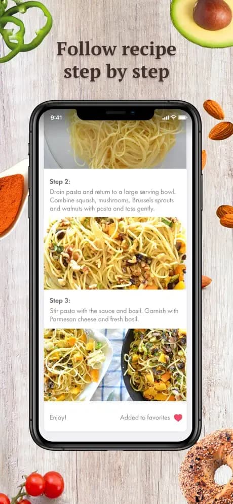 Yummly app screen showing recipe search filtered by tags